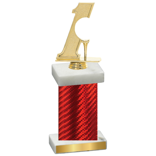 Single Red Carbon Fiber Golf Trophy