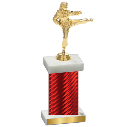 Single Red Carbon Fiber Karate Trophy