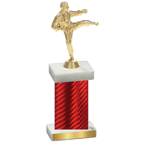 Single Red Carbon Fiber Karate Trophy