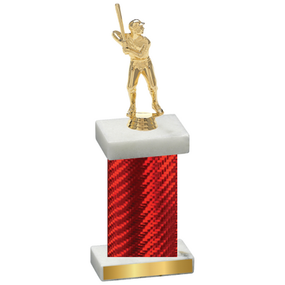 Single Red Carbon Fiber Baseball Trophy