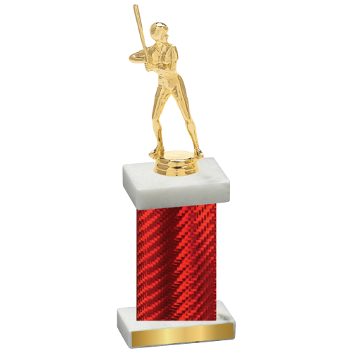 Single Red Carbon Fiber Softball Trophy