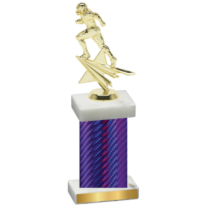 Single Purple Carbon Fiber Football Trophy