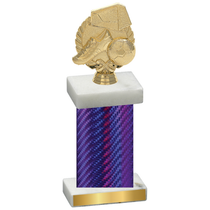 Single Purple Carbon Fiber Soccer Trophy