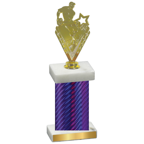 Single Purple Carbon Fiber Rugby Trophy