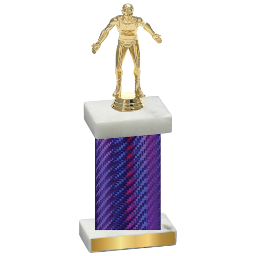 Single Purple Carbon Fiber Wrestling Trophy