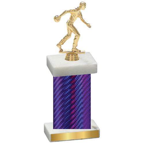 Single Purple Carbon Fiber Bowling Trophy