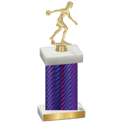 Single Purple Carbon Fiber Bowling Trophy