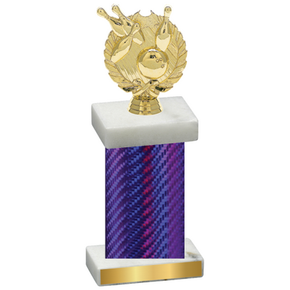 Single Purple Carbon Fiber Bowling Trophy