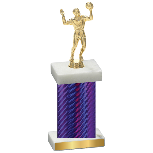 Single Purple Carbon Fiber Volleyball Trophy