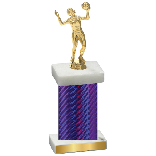 Single Purple Carbon Fiber Volleyball Trophy