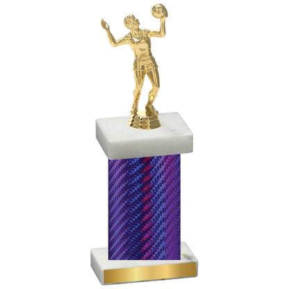 Single Purple Carbon Fiber Volleyball Trophy