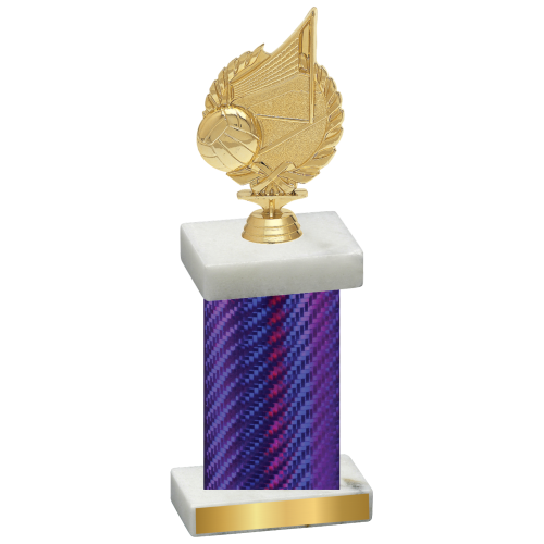 Single Purple Carbon Fiber Volleyball Trophy