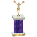 Single Purple Carbon Fiber Cheerleading Trophy