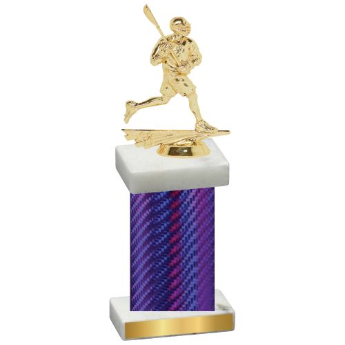 Single Purple Carbon Fiber Lacrosse Trophy