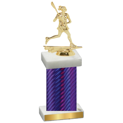 Single Purple Carbon Fiber Lacrosse Trophy