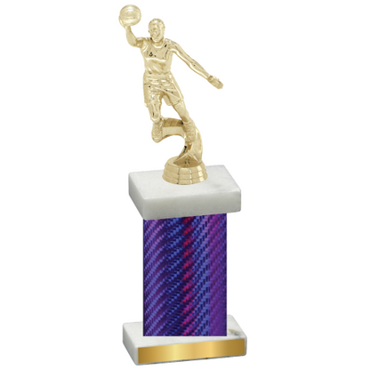 Single Purple Carbon Fiber Basketball Trophy