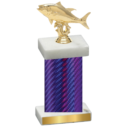 Single Purple Carbon Fiber Fishing Trophy