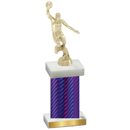 Single Purple Carbon Fiber Basketball Trophy