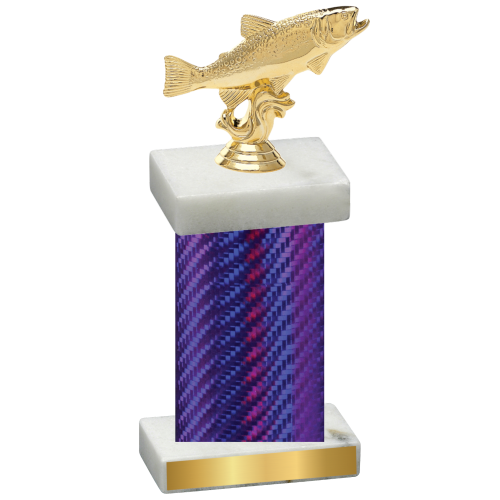 Single Purple Carbon Fiber Fishing Trophy