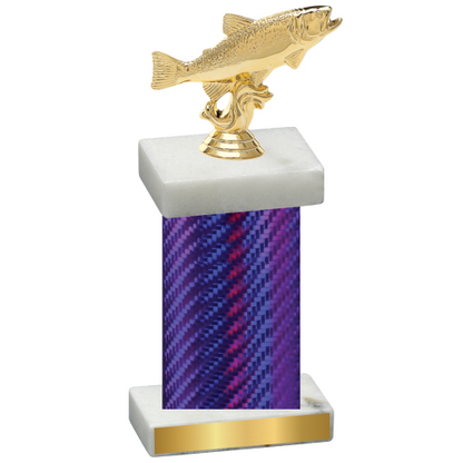 Single Purple Carbon Fiber Fishing Trophy