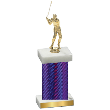 Single Purple Carbon Fiber Golf Trophy