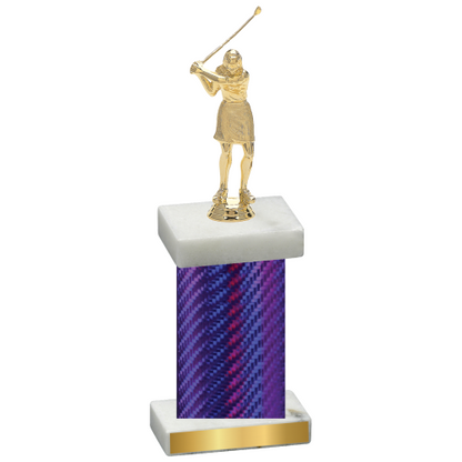 Single Purple Carbon Fiber Golf Trophy