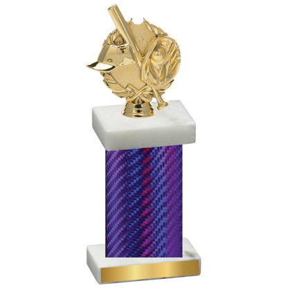 Single Purple Carbon Fiber Baseball Trophy