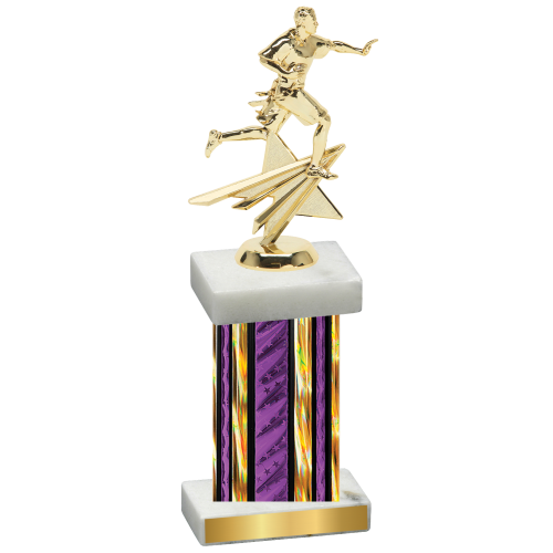 Single Purple Glacier Flag Football Trophy