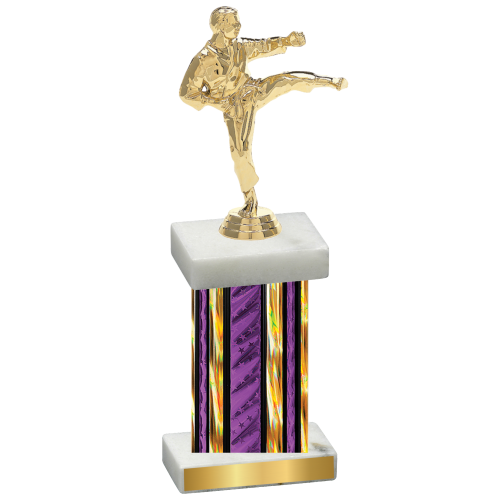 Single Purple Glacier Karate Trophy