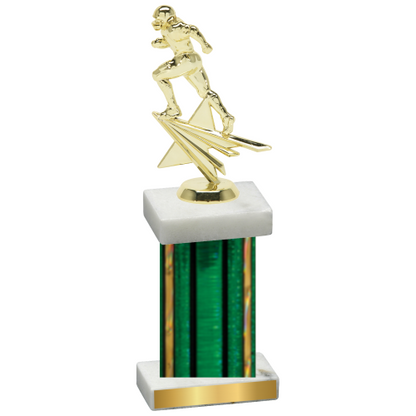 Single Green Glacier Football Trophy