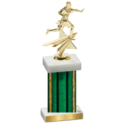 Single Green Glacier Flag Football Trophy