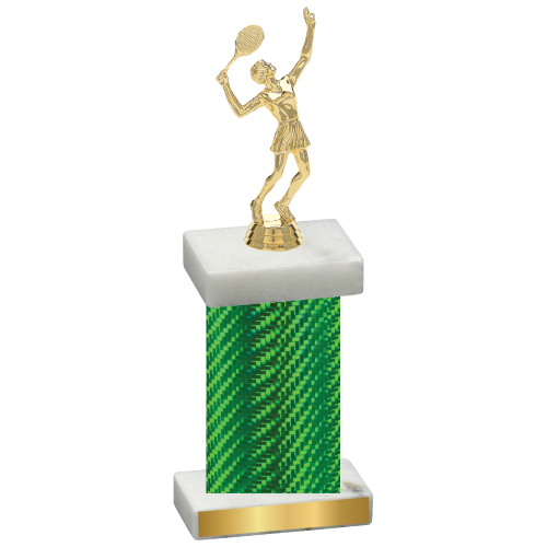 Single Green Carbon Fiber Tennis Trophy