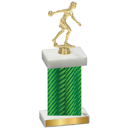 Single Green Carbon Fiber Bowling Trophy