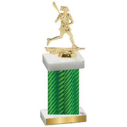 Single Green Carbon Fiber Lacrosse Trophy