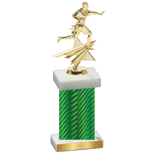 Single Green Carbon Fiber Flag Football Trophy