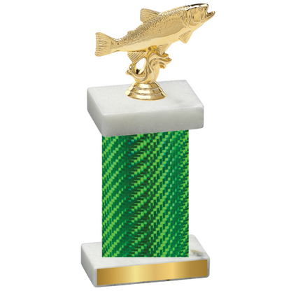 Single Green Carbon Fiber Fishing Trophy