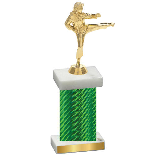 Single Green Carbon Fiber Karate Trophy