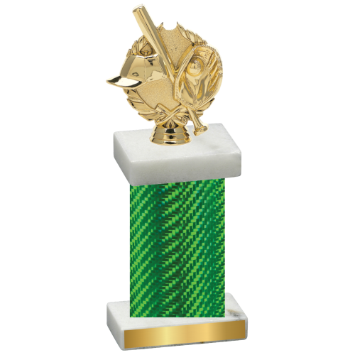 Single Green Carbon Fiber Baseball Trophy