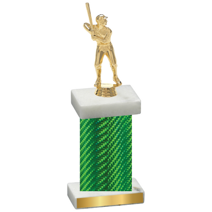 Single Green Carbon Fiber Baseball Trophy