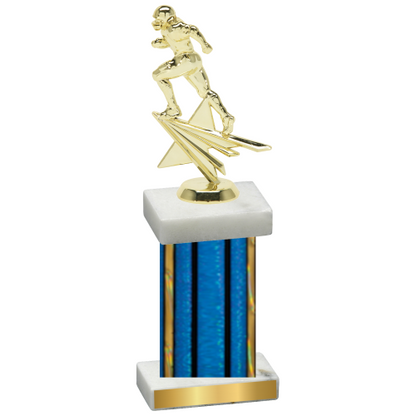 Single Blue Glacier Football Trophy