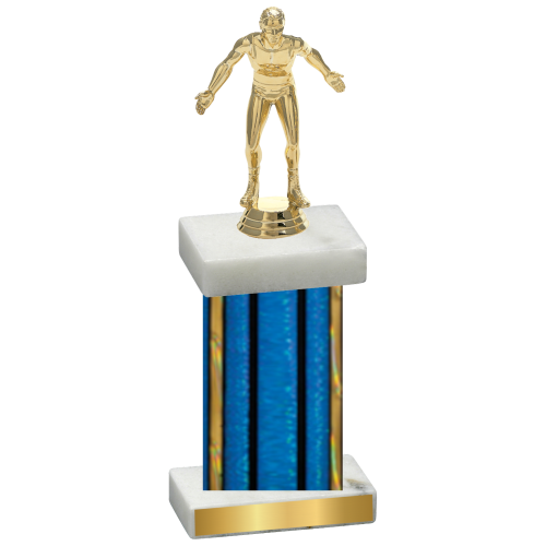 Single Blue Glacier Wrestling Trophy