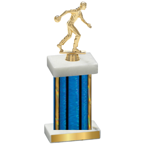 Single Blue Glacier Bowling Trophy