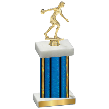 Single Blue Glacier Bowling Trophy