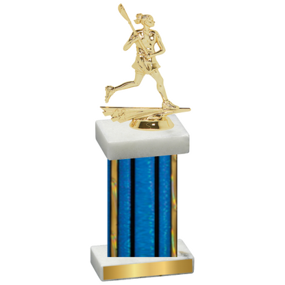 Single Blue Glacier Lacrosse Trophy