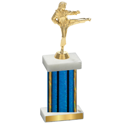 Single Blue Glacier Karate Trophy