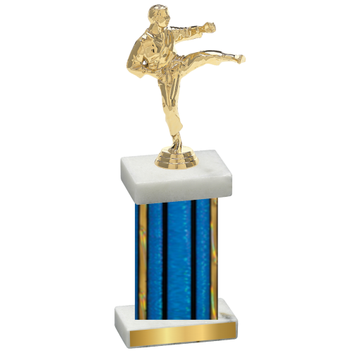 Single Blue Glacier Karate Trophy