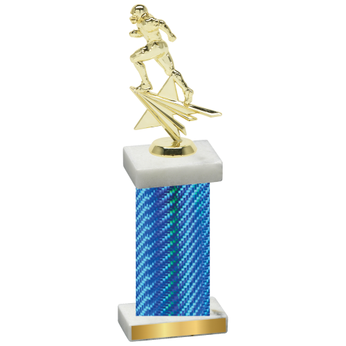 Single Blue Carbon Fiber Football Trophy