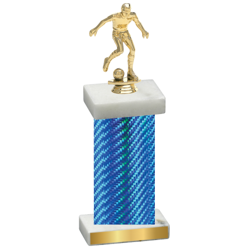 Single Blue Carbon Fiber Soccer Trophy