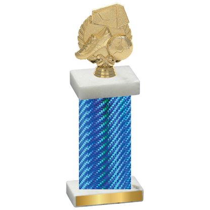 Single Blue Carbon Fiber Soccer Trophy