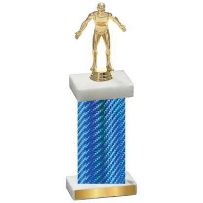 Single Blue Carbon Fiber Wrestling Trophy